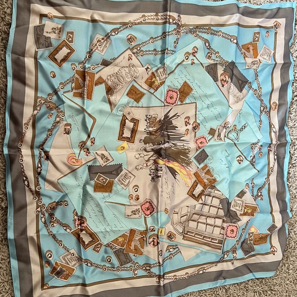 Silk scarf from Rome Italy --- brand new never worn before without tag